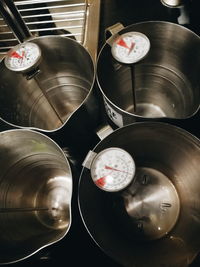 High angle view of food in factory