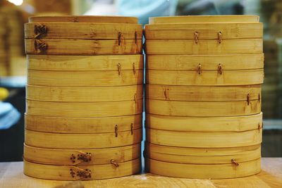 Close-up of stack of wood