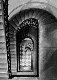 High angle view of steps in building