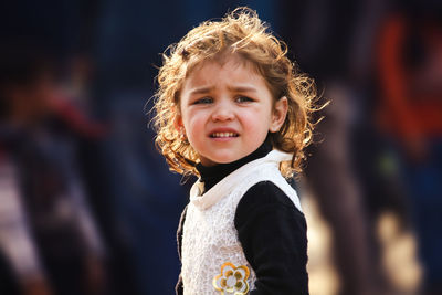 Portrait of a blond toddler boy