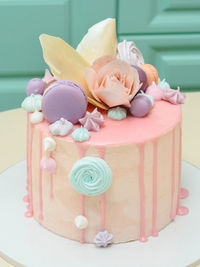 Close-up of cupcakes on table