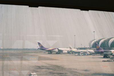 Airplane at airport runway