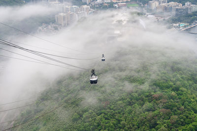 High angle view of people walking on mountain