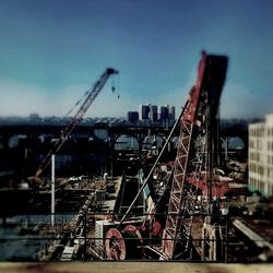 Cranes at construction site