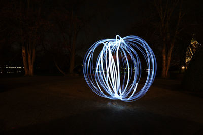 Light painting on street at night