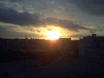 Sunset over city