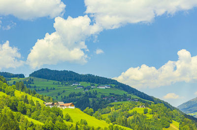 Wonderful wooded mountain and alpine panorama in carinthia austria.