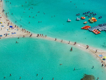High angle view of beach