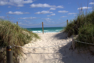 Scenic view of beach against sky
