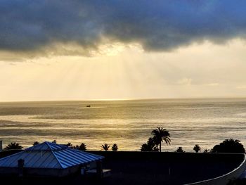 Scenic view of sea against sky at sunset