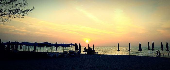 Scenic view of sea at sunset