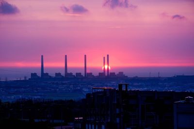 Scenic view of sea at sunset