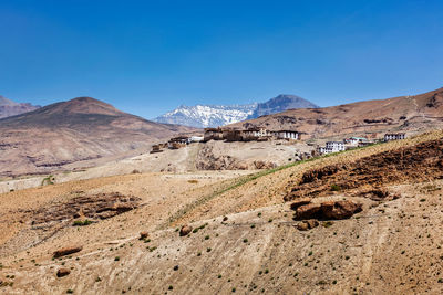 Scenic view of mountains against clear sky