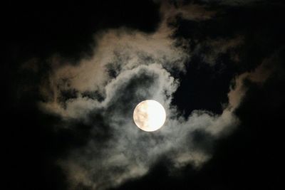 Low angle view of moon in sky