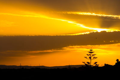 Scenic view of dramatic sky during sunset