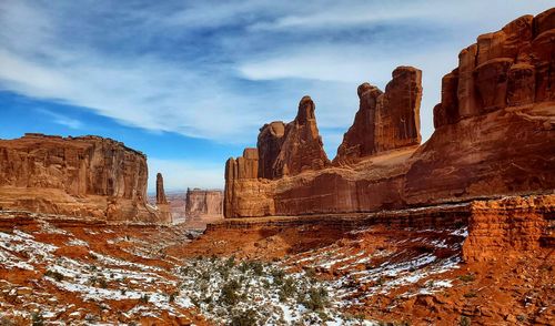 View of rock formations against sky