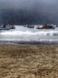 View of boats in sea