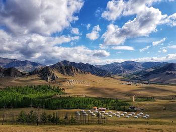 Scenic view of mountains against sky