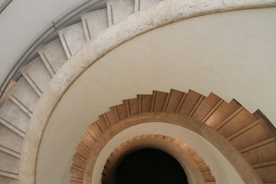 High angle view of staircase in building