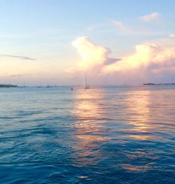 Scenic view of sea at sunset