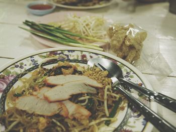 Close-up of served food