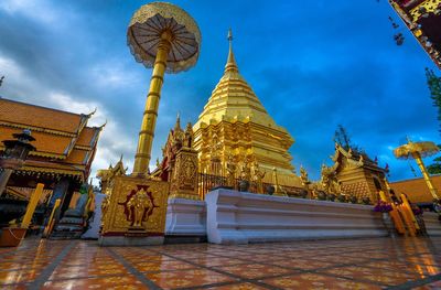 Low angle view of temple against sky