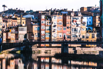 Reflection of buildings on river