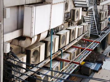 Group of air condensing units at the apartment