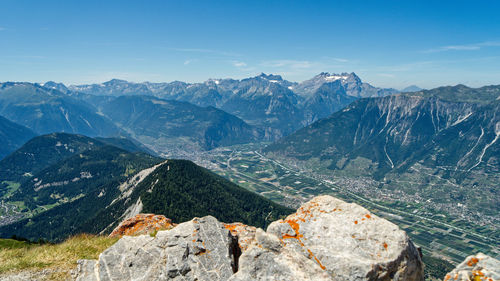 Scenic view of mountains against sky