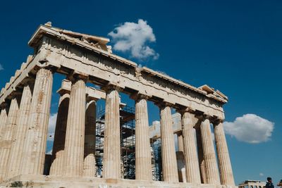 Low angle view of acropolis  against sky