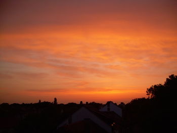 Built structure at sunset