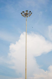 Low angle view of street light against sky