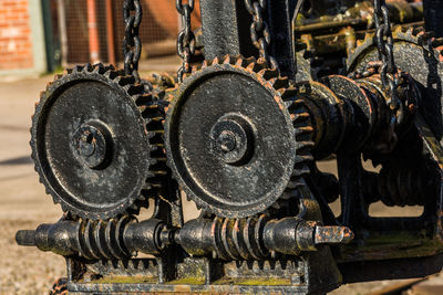 Close-up of rusty machine part