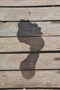 Close-up of shadow on wood