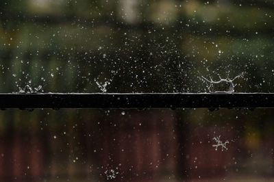 Full frame shot of wet window in rainy season