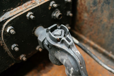 Close-up of rusty machine part