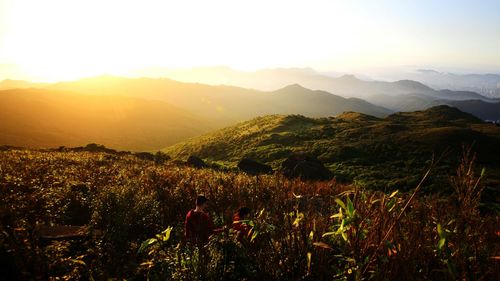 Scenic view of mountains against sky