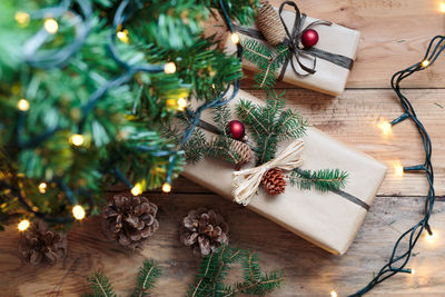 Christmas decoration on table