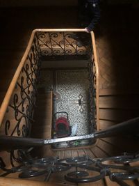 High angle view of spiral staircase of building