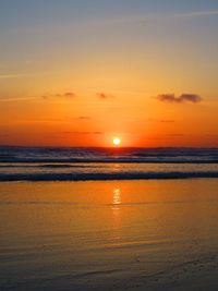 Scenic view of sea at sunset