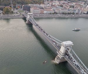High angle view of bridge over sea