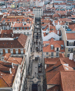 High angle view of residential district