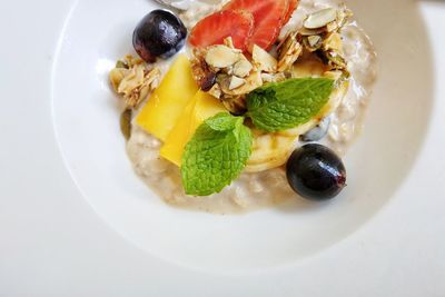 Close-up of dessert served in plate