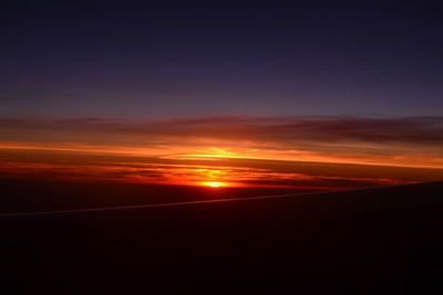 Scenic view of landscape against sky during sunset