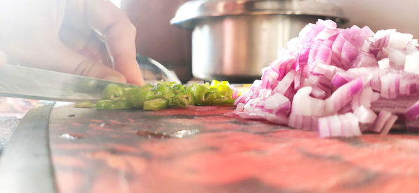 Midsection of woman preparing food