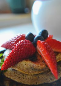 Close-up of strawberries on plate