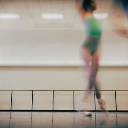 Ballerina dancing in studio