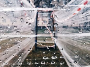 Full frame shot of wet glass window