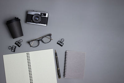 Directly above shot of objects on table