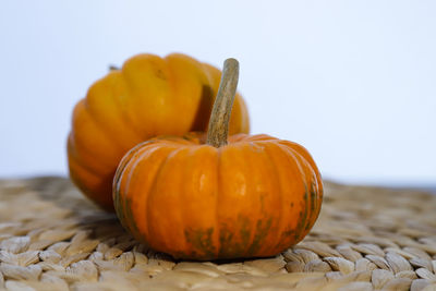 Close-up of pumpkin on table